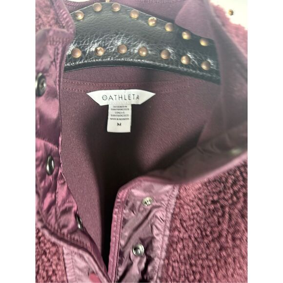 Athleta cozy Sherpa Snap Sweatshirt Pullover Plum Color Size M - Picture 7 of 7